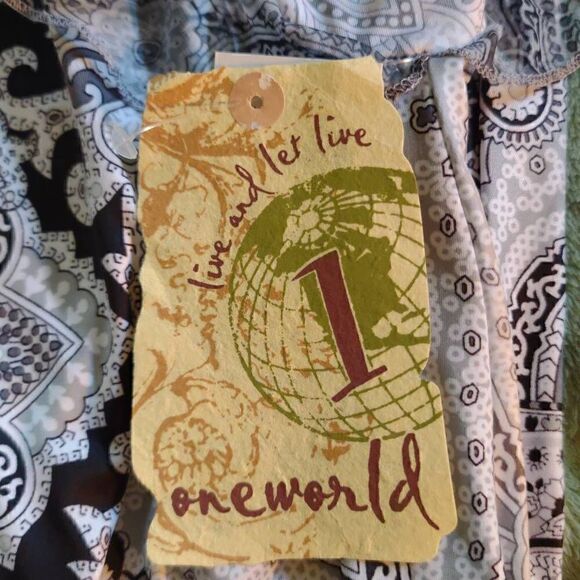 One World Women's Paisley Pattern Embellished Sheath Dress White & Black XL NWT - Picture 8 of 12